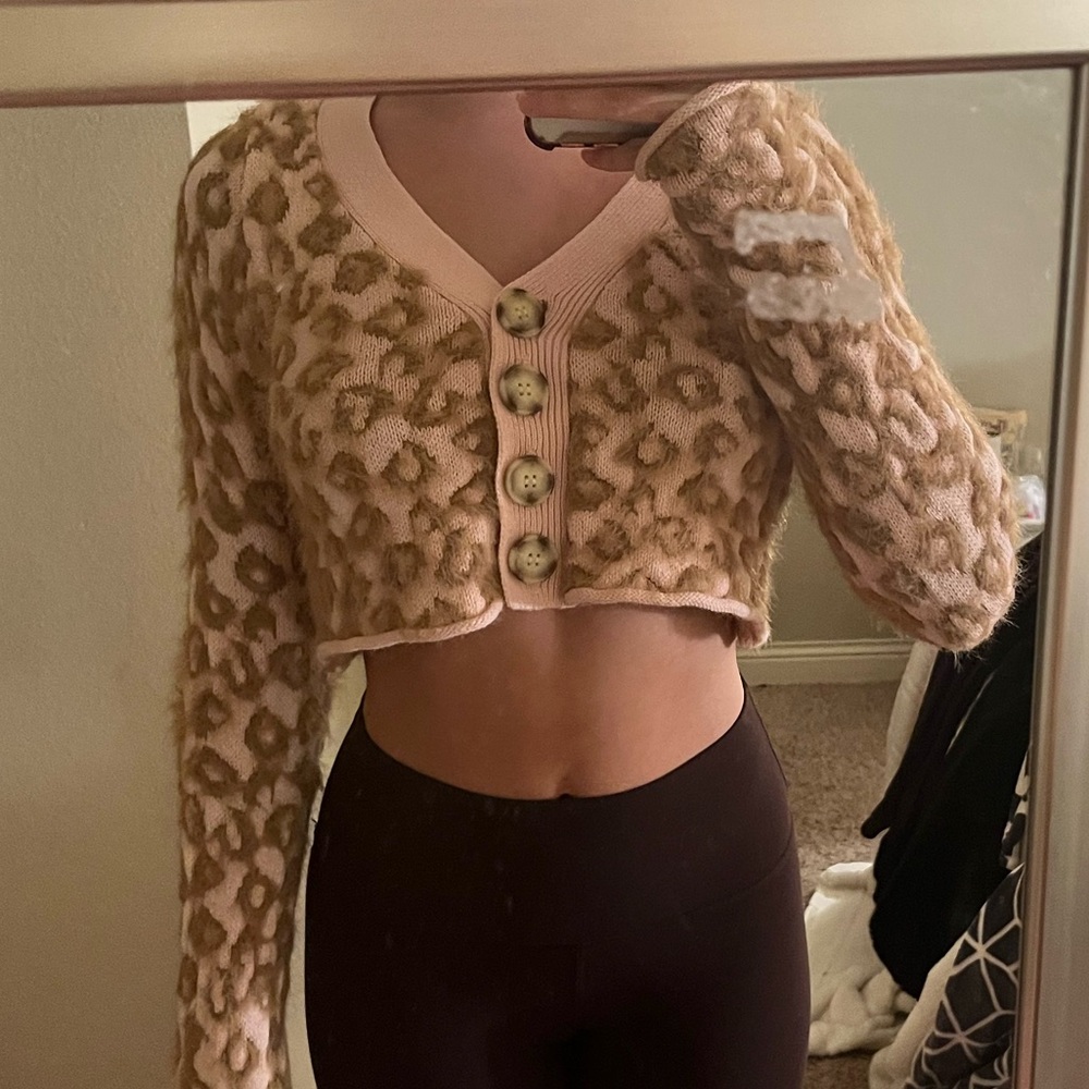 Urban outfitters fuzzy cropped cardigan